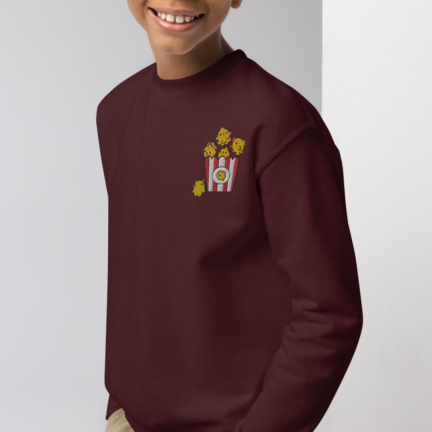 Popcorn Chicken Embroidered Kids Sweatshirt - Ni De Mama Chinese Clothing