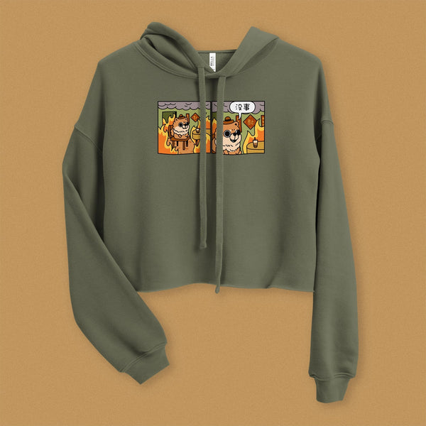 This Is Fine Crop Hoodie - Ni De Mama Chinese Clothing
