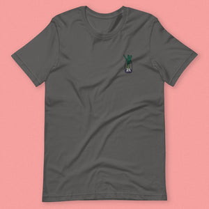 Green Onion Embroidered T-Shirt - Ni De Mama Chinese Clothing