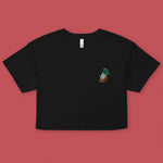 Load image into Gallery viewer, Jadeite Cabbage (Bok Choy) Embroidered Crop T-Shirt - Ni De Mama Chinese Clothing
