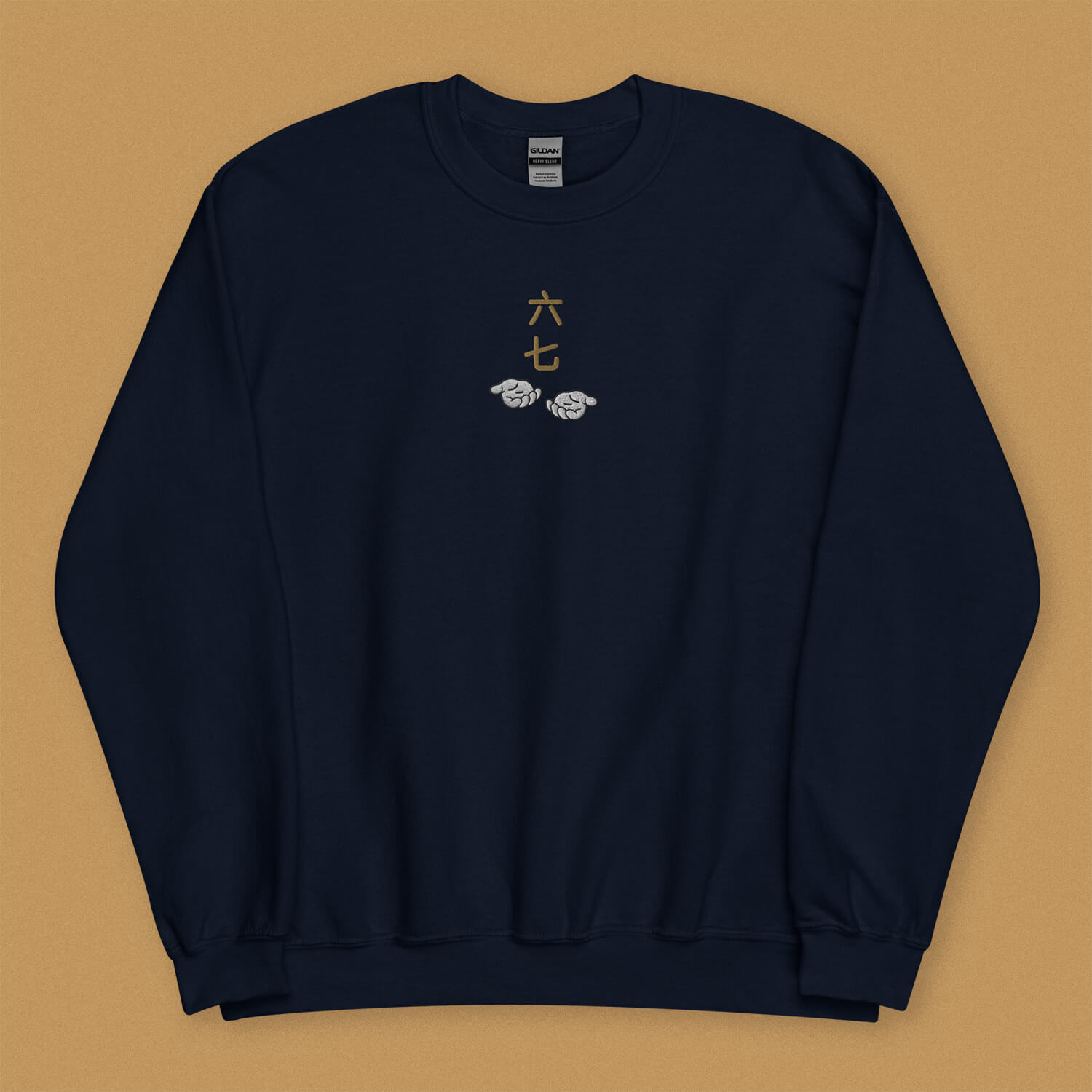 6 - 7 Embroidered Sweatshirt - Limited Edition - Ni De Mama Chinese - Inspired Clothing | Navy Blue , S