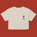 Load image into Gallery viewer, Bing Chilling Embroidered Crop T-Shirt - Ni De Mama Chinese - Inspired Clothing | Cream , XS
