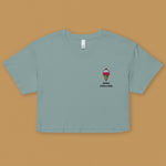 Load image into Gallery viewer, Bing Chilling Embroidered Crop T-Shirt - Ni De Mama Chinese - Inspired Clothing | Teal , XS

