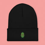 Load image into Gallery viewer, Bitter Melon Embroidered Beanie - Ni De Mama Chinese - Inspired Clothing | Black ,
