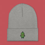 Load image into Gallery viewer, Bitter Melon Embroidered Beanie - Ni De Mama Chinese - Inspired Clothing | Heather Grey ,
