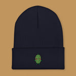 Load image into Gallery viewer, Bitter Melon Embroidered Beanie - Ni De Mama Chinese - Inspired Clothing | Navy Blue ,
