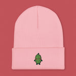 Load image into Gallery viewer, Bitter Melon Embroidered Beanie - Ni De Mama Chinese - Inspired Clothing | Soft Pink ,

