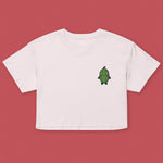 Load image into Gallery viewer, Bitter Melon Embroidered Crop T-Shirt - Ni De Mama Chinese - Inspired Clothing | Soft Orchid , XS
