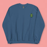 Load image into Gallery viewer, Bitter Melon Embroidered Sweatshirt - Ni De Mama Chinese - Inspired Clothing | Steel Blue , S
