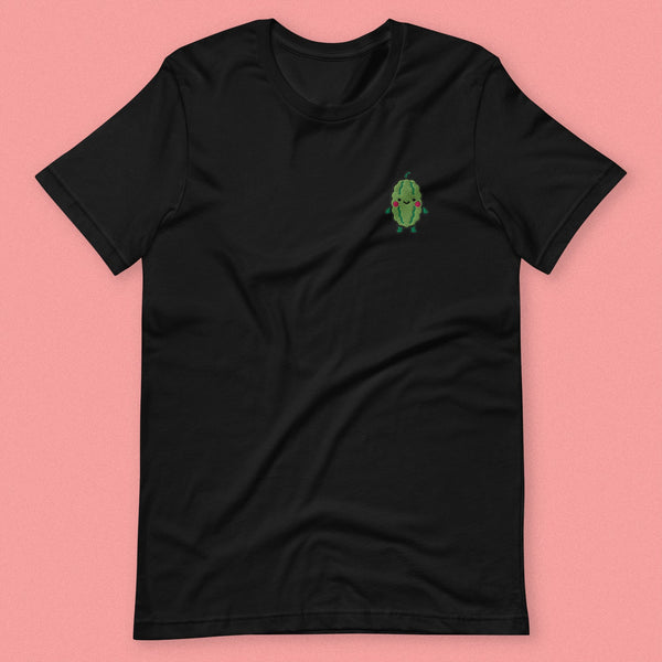 Bitter Melon Embroidered T-Shirt - Ni De Mama Chinese - Inspired Clothing | Black , S