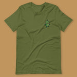 Load image into Gallery viewer, Bitter Melon Embroidered T-Shirt - Ni De Mama Chinese - Inspired Clothing | Olive Green , S
