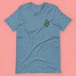 Load image into Gallery viewer, Bitter Melon Embroidered T-Shirt - Ni De Mama Chinese - Inspired Clothing | Steel Blue , S

