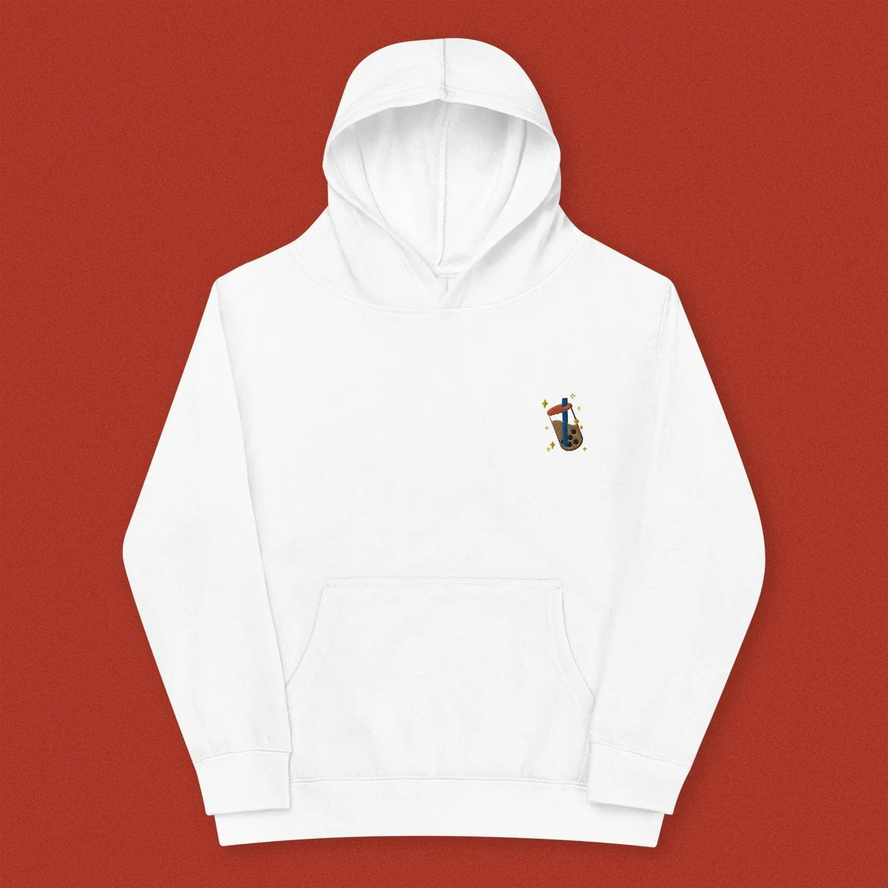 Boba Bliss Embroidered Kids Hoodie / Overstock (Final Sale) - Ni De Mama Chinese - Inspired Clothing | White , L