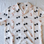 Load image into Gallery viewer, Boba Short Sleeve Button Up Shirt (Oversized) / Sample (Final Sale) - Ni De Mama Chinese - Inspired Clothing | Soft Cream , M
