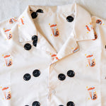 Load image into Gallery viewer, Boba Short Sleeve Button Up Shirt (Oversized) / Sample (Final Sale) - Ni De Mama Chinese - Inspired Clothing | Soft Cream , M
