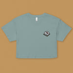 Load image into Gallery viewer, Char Siu Bao Embroidered Crop T-Shirt - Ni De Mama Chinese - Inspired Clothing | Teal , XS
