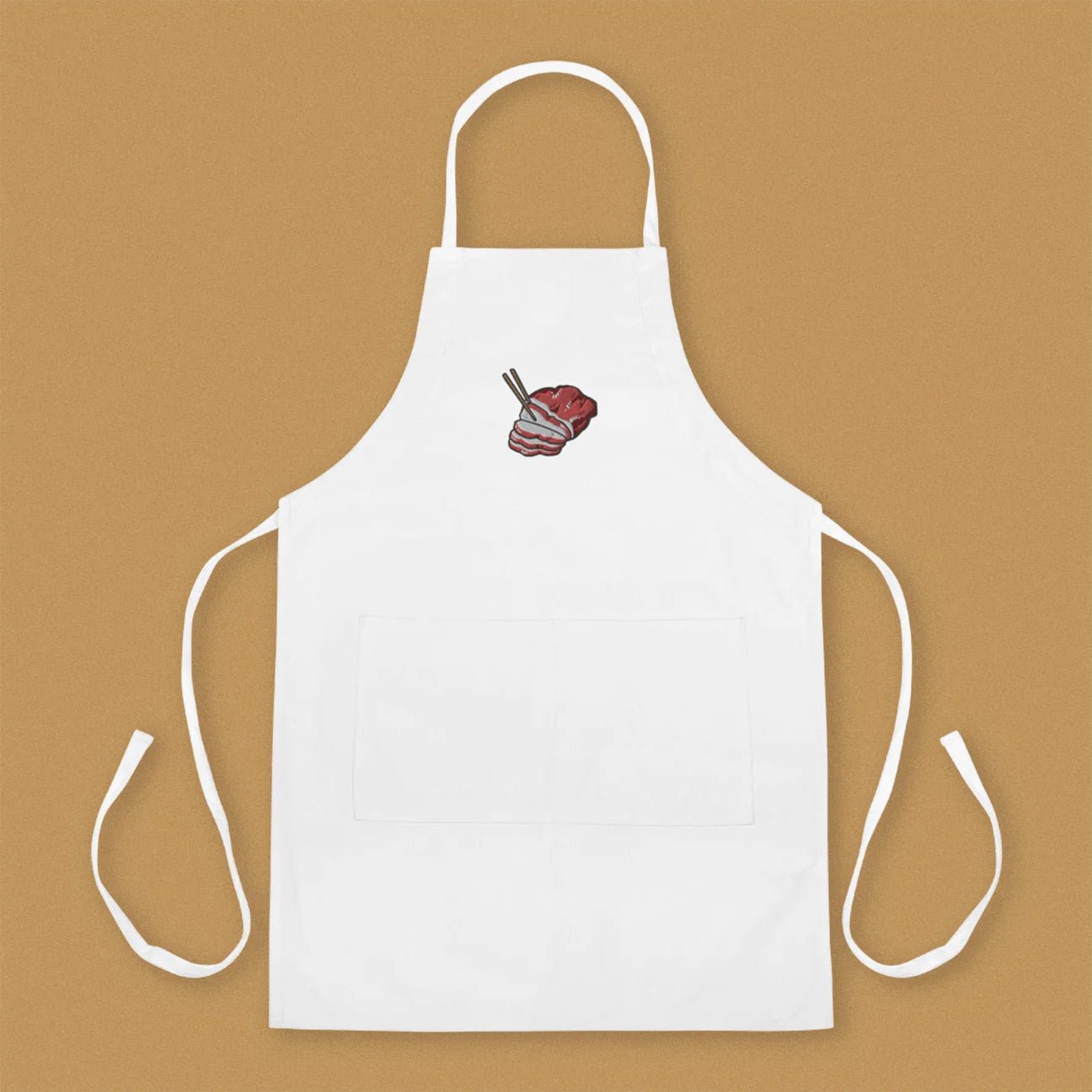 Char Siu Embroidered Apron / Overstock (Final Sale) - Ni De Mama Chinese - Inspired Clothing | White ,