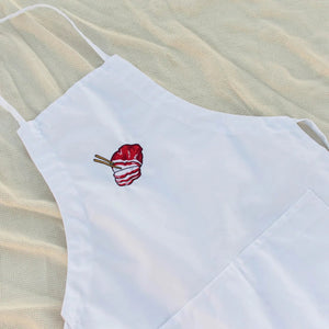 Char Siu Embroidered Apron / Overstock (Final Sale) - Ni De Mama Chinese - Inspired Clothing | White ,