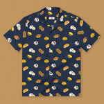 Load image into Gallery viewer, Chinese Bao Short Sleeve Button Up Shirt (Oversized) - Ni De Mama Chinese - Inspired Clothing | Navy Blue , 2XS
