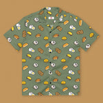 Load image into Gallery viewer, Chinese Bao Short Sleeve Button Up Shirt (Oversized) - Ni De Mama Chinese - Inspired Clothing | Olive Green , 2XS
