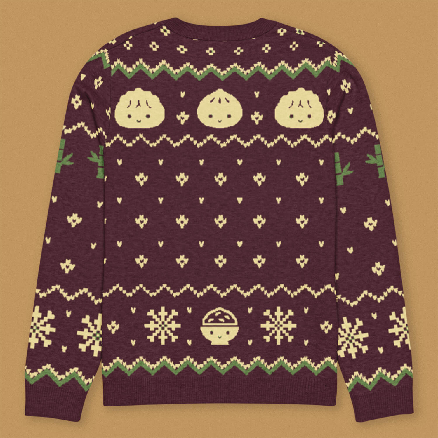 Chinese Christmas Knit Sweater - Ni De Mama Chinese - Inspired Clothing | Maroon , 3XS