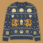Load image into Gallery viewer, Chinese Christmas Knit Sweater - Ni De Mama Chinese - Inspired Clothing | Navy Blue , 3XS
