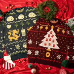 Load image into Gallery viewer, Chinese Christmas Knit Sweater - Ni De Mama Chinese - Inspired Clothing | Soft Pink , 3XS
