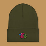 Load image into Gallery viewer, Cilantro Embroidered Beanie - Ni De Mama Chinese - Inspired Clothing | Olive Green ,
