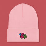 Load image into Gallery viewer, Cilantro Embroidered Beanie - Ni De Mama Chinese - Inspired Clothing | Soft Pink ,
