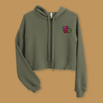 Load image into Gallery viewer, Cilantro Embroidered Crop Hoodie - Ni De Mama Chinese - Inspired Clothing | Olive Green , S
