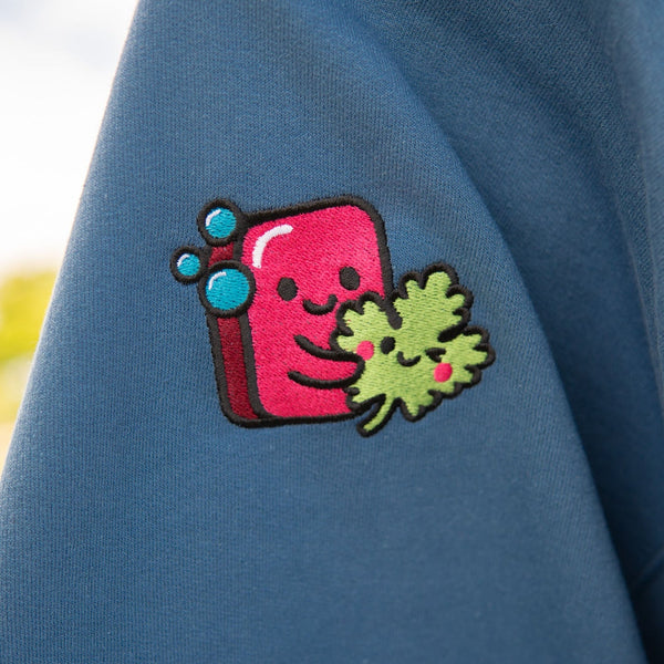 Cilantro Embroidered Sweatshirt - Ni De Mama Chinese - Inspired Clothing | Steel Blue , S