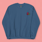 Load image into Gallery viewer, Cilantro Embroidered Sweatshirt - Ni De Mama Chinese - Inspired Clothing | Steel Blue , S
