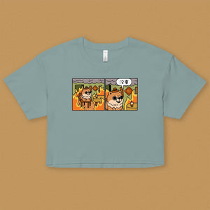 沒事 Crop T-Shirt - Ni De Mama Chinese - Inspired Clothing | Teal , XS