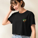 Load image into Gallery viewer, Curry Heart Embroidered Crop T-Shirt - Ni De Mama Chinese - Inspired Clothing | Pale Pink , XS
