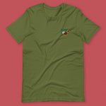 Load image into Gallery viewer, Curry Heart Embroidered T-Shirt - Ni De Mama Chinese - Inspired Clothing | Olive Green , S
