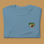 Load image into Gallery viewer, Curry Heart Embroidered T-Shirt - Ni De Mama Chinese - Inspired Clothing | Steel Blue , XS
