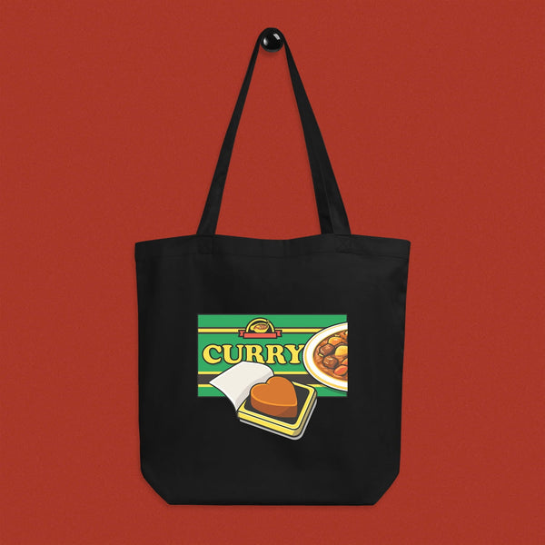 Curry Heart Tote Bag - Ni De Mama Chinese - Inspired Clothing | Black ,