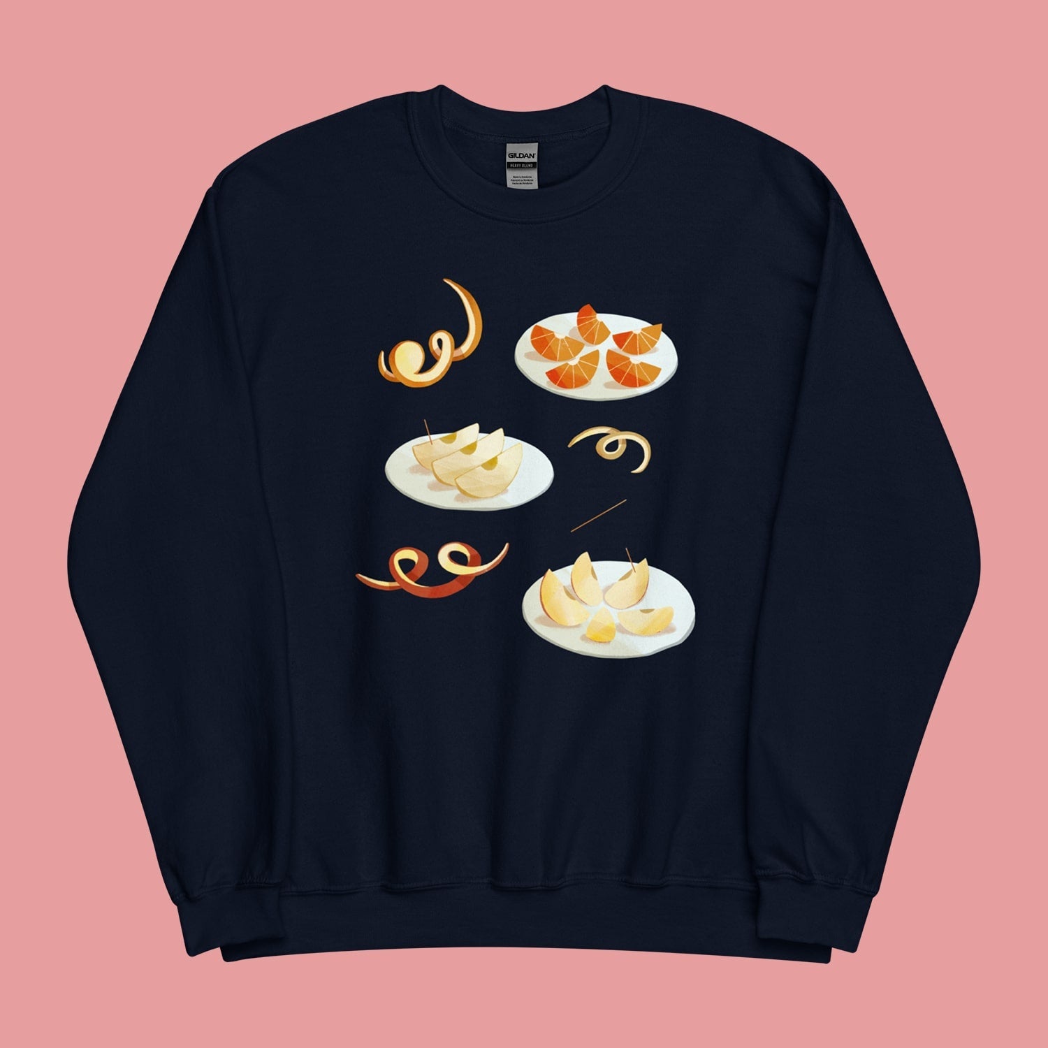 Cut Fruit Sweatshirt / Sample (Final Sale) - Ni De Mama Chinese - Inspired Clothing | Navy Blue , M