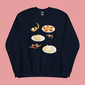 Cut Fruit Sweatshirt / Sample (Final Sale) - Ni De Mama Chinese - Inspired Clothing | Navy Blue , M