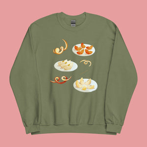 Cut Fruit Sweatshirt / Sample (Final Sale) - Ni De Mama Chinese - Inspired Clothing | Olive Green , M