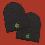Load image into Gallery viewer, Durian Embroidered Beanie - Ni De Mama Chinese - Inspired Clothing | Durian Lover , Heather Charcoal
