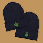 Load image into Gallery viewer, Durian Embroidered Beanie - Ni De Mama Chinese - Inspired Clothing | Durian Lover , Navy Blue
