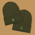 Load image into Gallery viewer, Durian Embroidered Beanie - Ni De Mama Chinese - Inspired Clothing | Durian Lover , Olive Green
