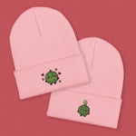 Load image into Gallery viewer, Durian Embroidered Beanie - Ni De Mama Chinese - Inspired Clothing | Durian Lover , Soft Pink
