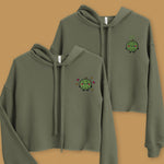 Load image into Gallery viewer, Durian Embroidered Crop Hoodie - Ni De Mama Chinese - Inspired Clothing | Durian Lover , Olive Green
