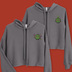 Load image into Gallery viewer, Durian Embroidered Crop Hoodie - Ni De Mama Chinese - Inspired Clothing | Durian Lover , Pewter Grey
