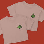 Load image into Gallery viewer, Durian Embroidered Crop T-Shirt - Ni De Mama Chinese - Inspired Clothing | Durian Lover , Dusty Mauve
