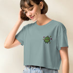 Load image into Gallery viewer, Durian Embroidered Crop T-Shirt - Ni De Mama Chinese - Inspired Clothing | Durian Lover , Soft Orchid
