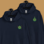 Load image into Gallery viewer, Durian Embroidered Hoodie - Ni De Mama Chinese - Inspired Clothing | Durian Lover , Navy Blue
