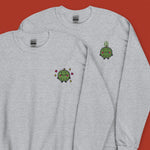 Load image into Gallery viewer, Durian Embroidered Sweatshirt - Ni De Mama Chinese - Inspired Clothing | Durian Lover , Heather Grey
